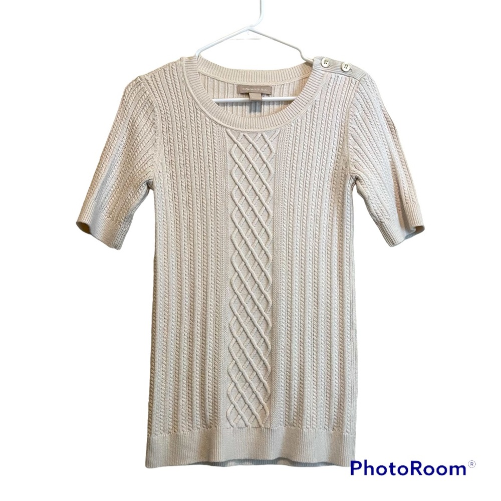 Banana Republic Cream Textured Top